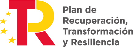 Logo del Plan de Recuperación, Transformación y Resiliencia, que destaca la estrategia gubernamental para impulsar la economía y la sostenibilidad en España.